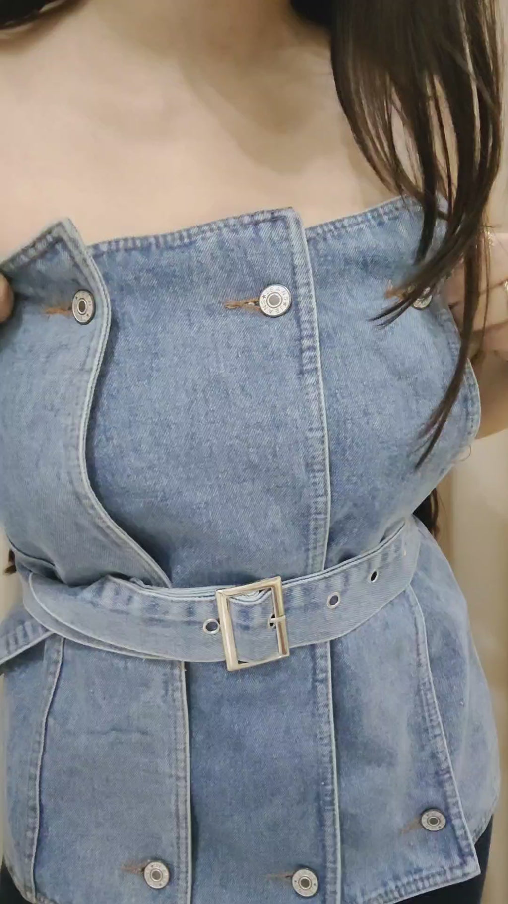 Denim tube top