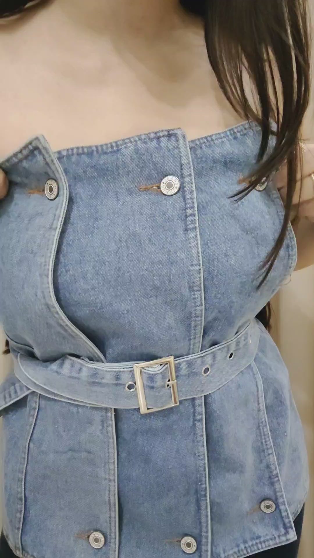 Denim tube top