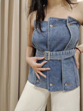 Denim tube top