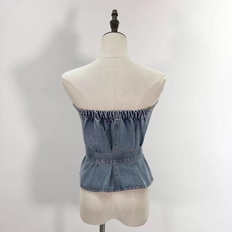 Denim tube top